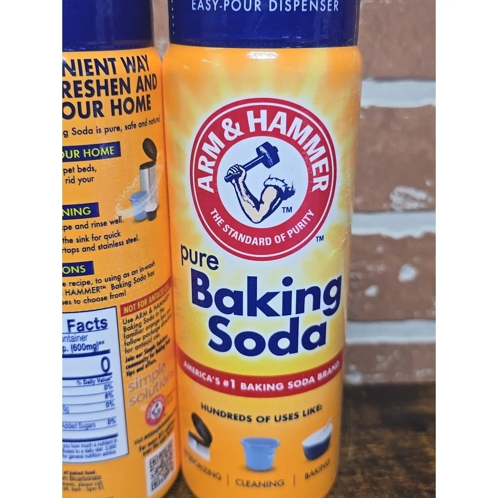 Arm & Hammer Pure Baking Soda, 12 Oz Shake/Spoon Option Pack of 4 New, Free Ship